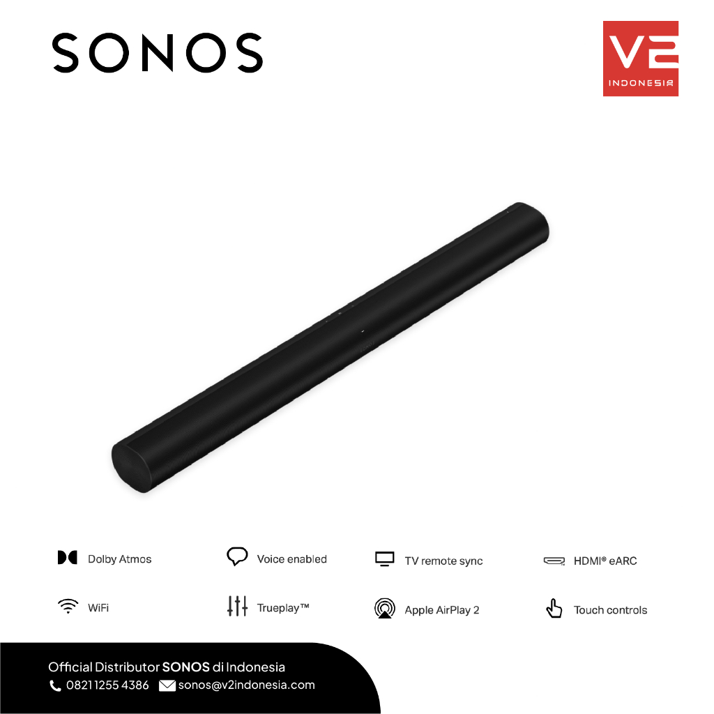Jual SONOS ARC Speaker Soundbar with Dolby Atmos Black Shopee Indonesia