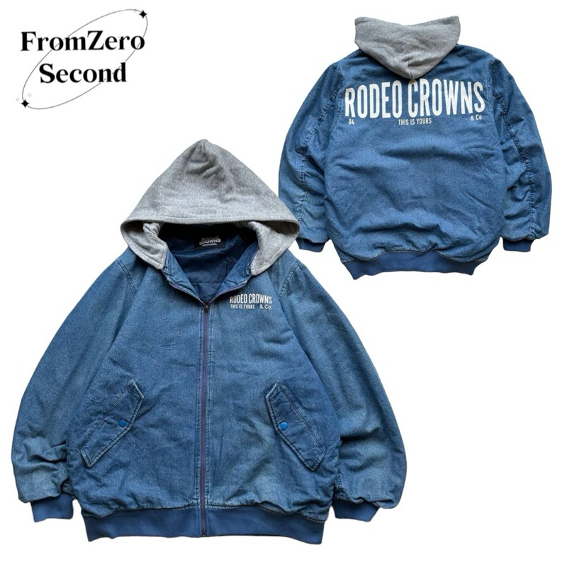 Windbreaker Denim Rodeo Crowns Jacket Vintage Unisex