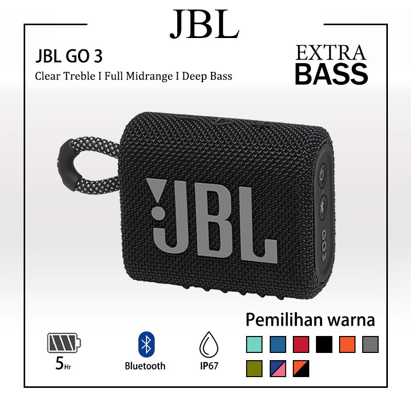 Jual JBL Go 3 Speaker Portabel Tahan Air Wireless Bluetooth Speaker