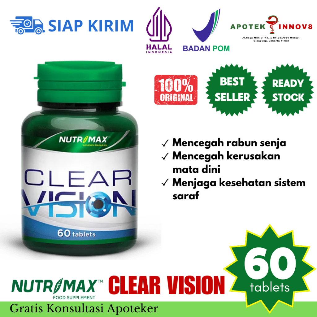 Jual Nutrimax Clear Vision isi 60 Tablet - Mencegah Kerusakan Mata dan ...