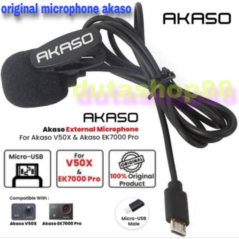Jual original mic akaso v50x akaso EK7000 Pro microphone external ...