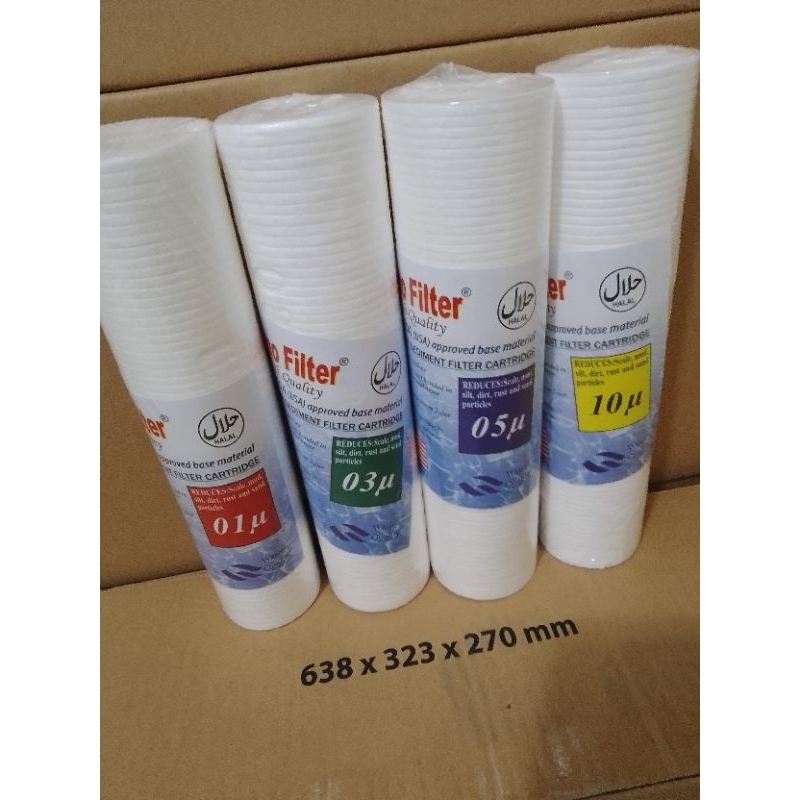 Jual filter air sedimen catridge nano filter 10inch 01/03/05/10 isi 10 ...