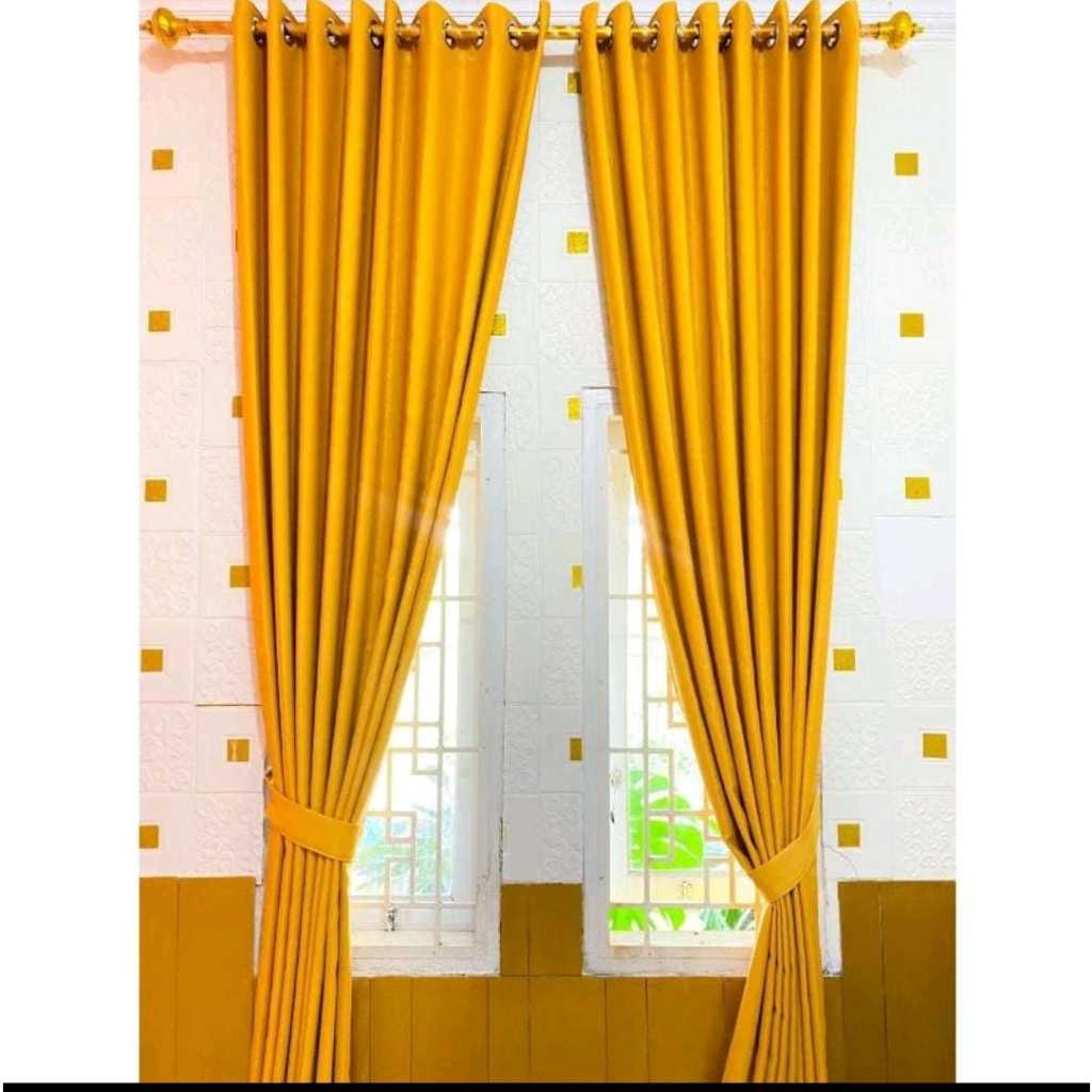 Jual Gorden Blackout Saffron Estetik Tinggi 225 Dan 250cm Gorden