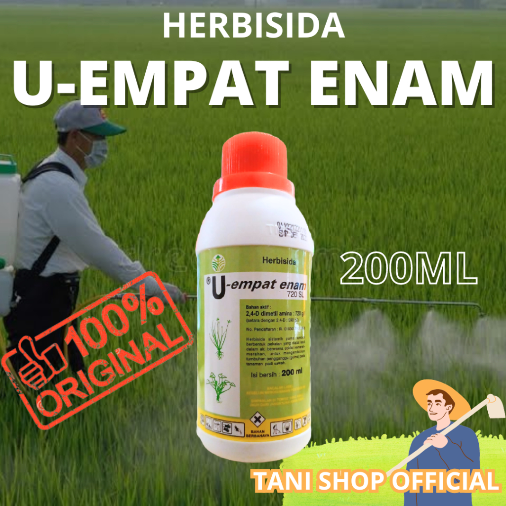 Jual herbisida u empat enam 200ml asli original basmi rumput bergetah ...