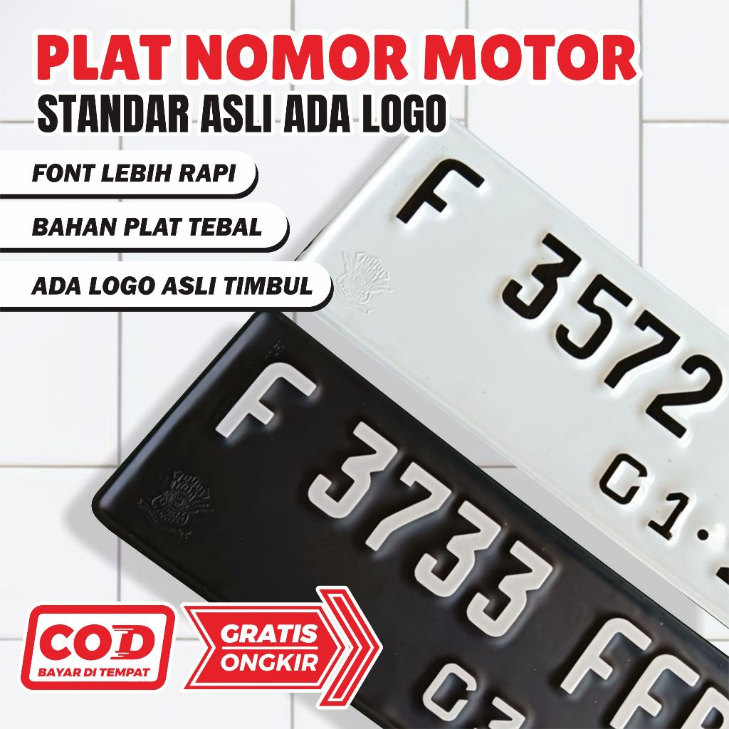 Jual Plat Nomor Motor Standar Asli Ada Logo Timbul Plat Motor Plat