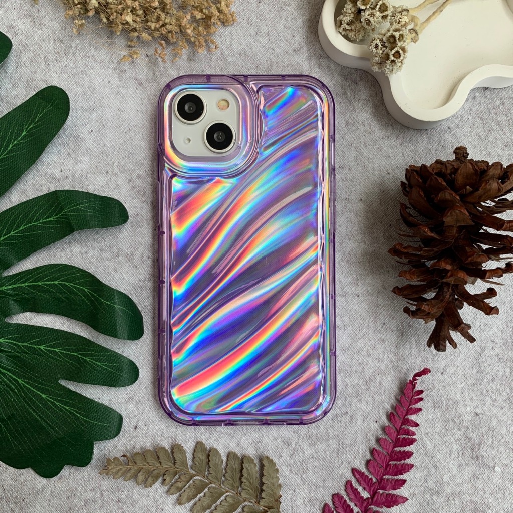 Dazzle Wave Case Hologram Softcase (1) for iPhone PLUS XR X XS MAX 11  12 13 14 PRO MAX