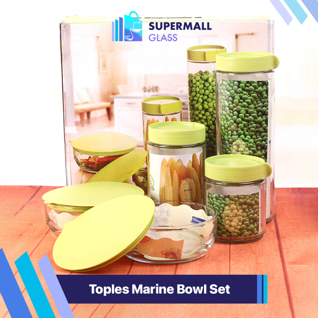 Jual Supermall Glass Cod Marine Bowl Set In Ever Green Toples