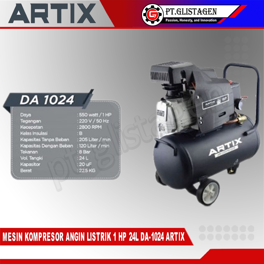 Jual ARTIX DA1024 Mesin Kompressor Angin Listrik 1HP 24Liter 750Watt