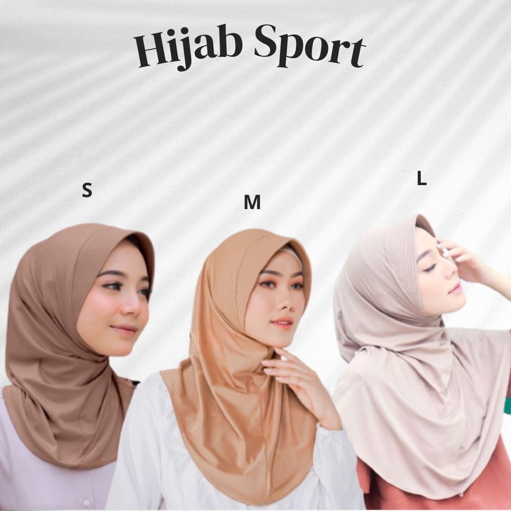 Jual Jilbab Sport Uk S M L Jilbab Instan Hijab Sport Jersey Premium