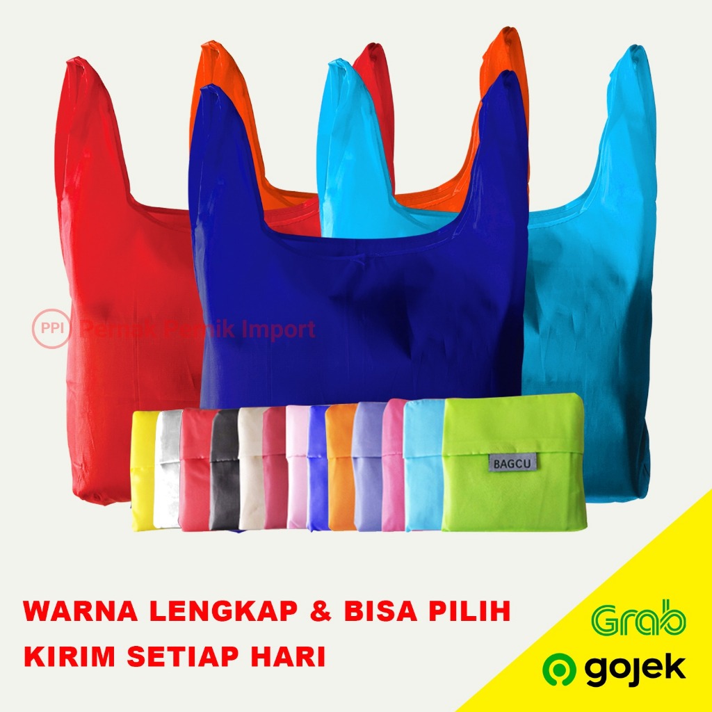 Jual Tas Supermarket Baggu Bagcu Modis Lipat Praktis Tas Belanja Shopping Bag Jinjing Kain Korea