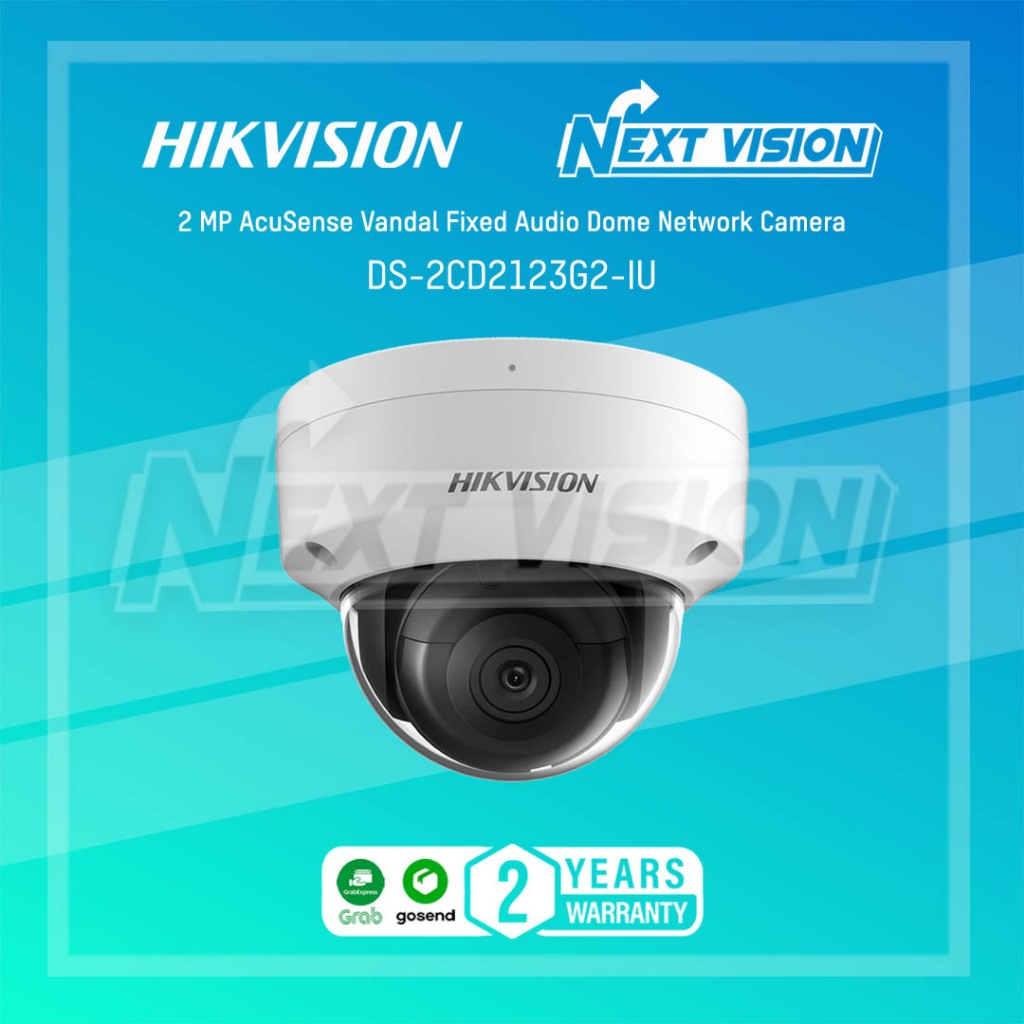 Jual HIKVISION DS-2CD2123G2-IU 2MP H265 ACUSENSE AUDIO WDR DOME IP Camera I.306176342