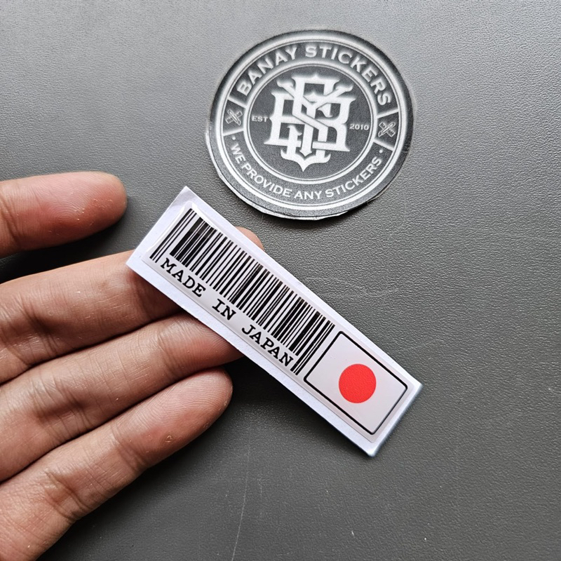 Jual Sticker Stiker Emblem MADE IN JAPAN Barcode Timbul | Shopee Indonesia