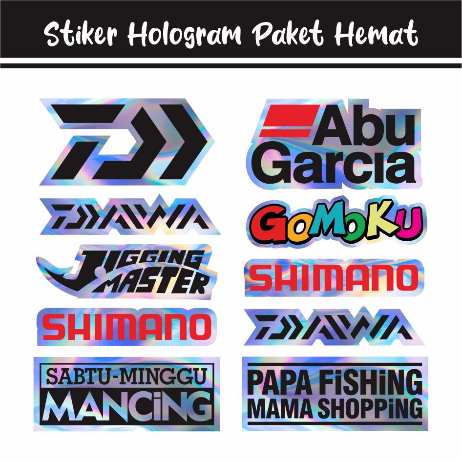 Logo Pancing Terlaris Sticker Brand Mancing 4 Pcs Hologram