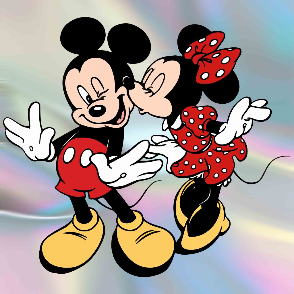 Jual SABLON STICKER DTF UKURAN 14CM MICKEY DAN MINNIE | Shopee Indonesia