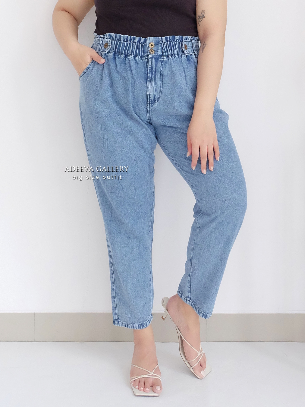 Jual ADEEVA Jenna Pants Celana Jeans Jumbo | Shopee Indonesia