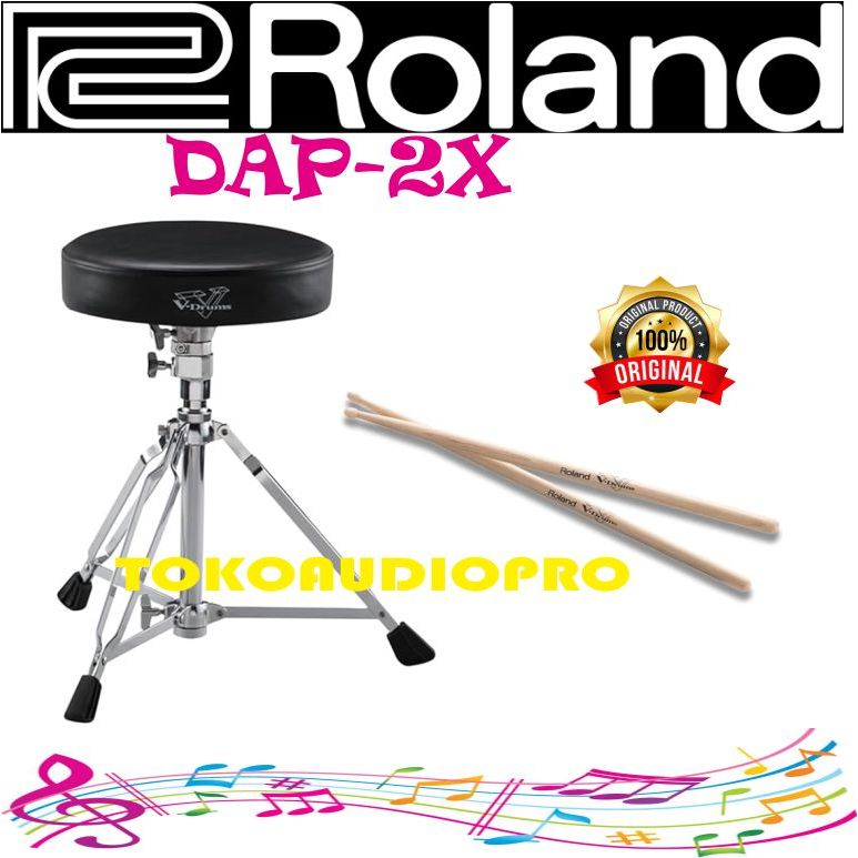 Jual Bangku Roland DAP-2X V-Drum Paket Kursi Drum dan Stik Drum