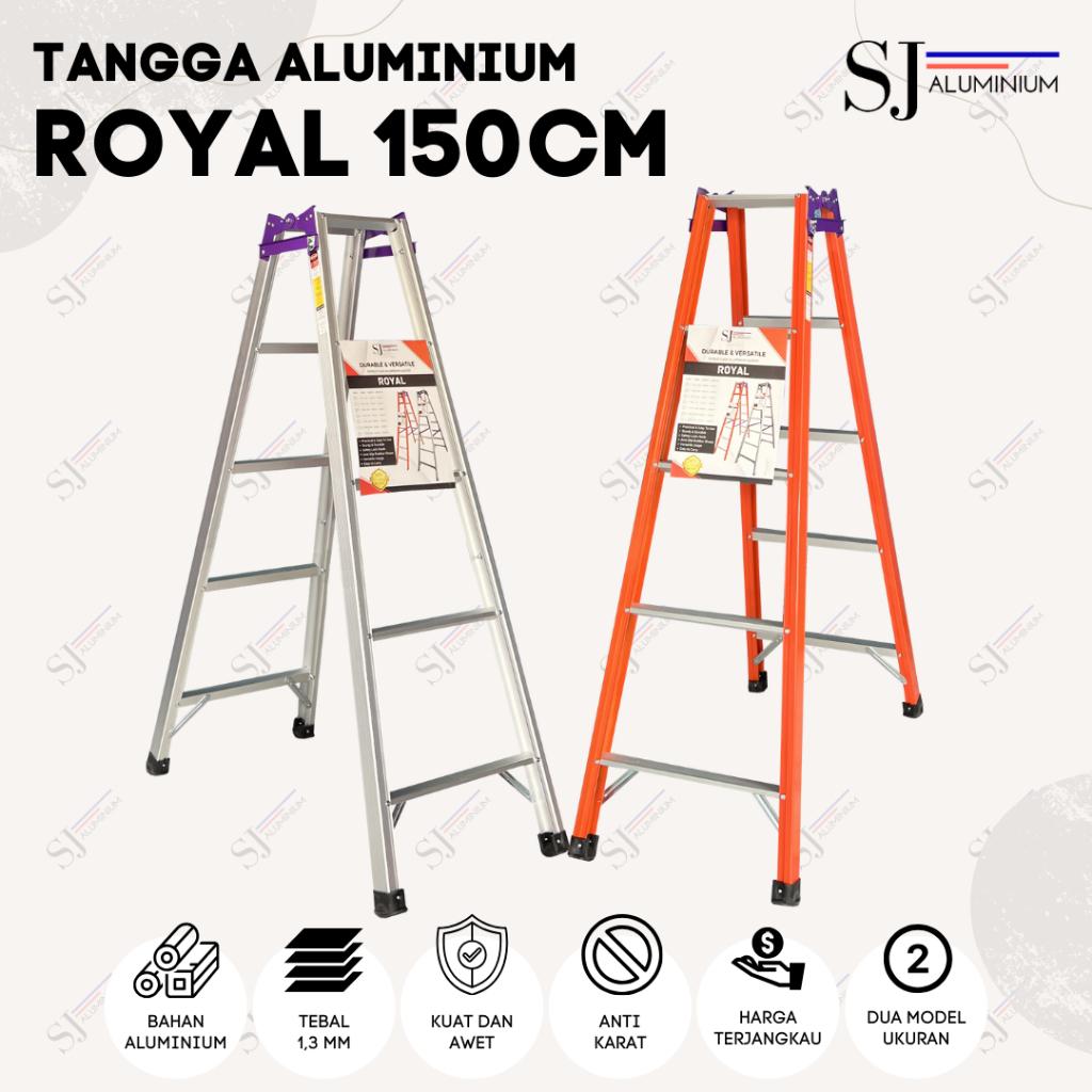 Jual ROYAL - Tangga Aluminium Lipat Jumbo Aluminium Ladder Multifungsi ...