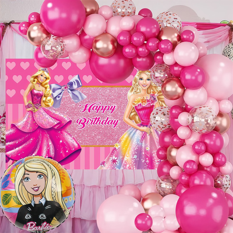 Jual Set Dekorasi Ulang Tahun Anak Barbie/Princess/Elsa/Set Balon Ulang Tahun Anak | Shopee
