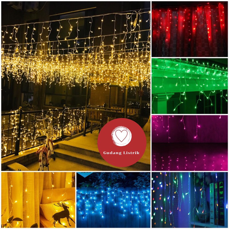 Jual LAMPU NATAL TIRAI LED CURTAIN LIGHT | TUMBLR TIRAI LAMPU HIAS ...