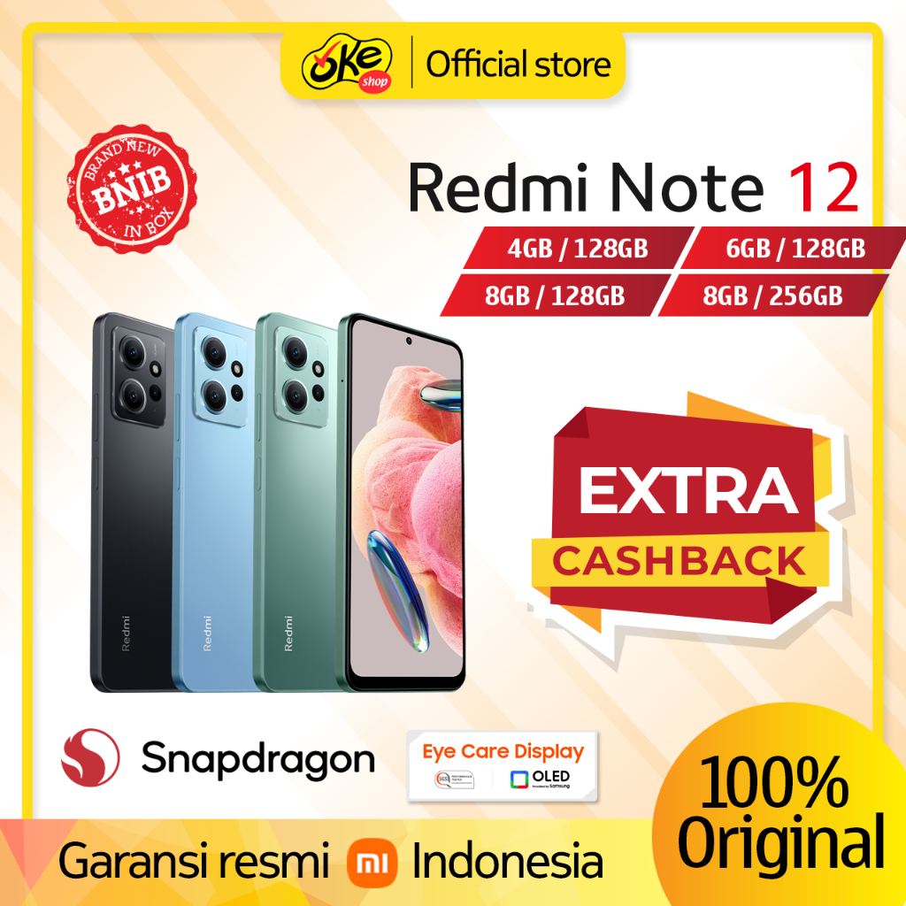 Jual Xiaomi Redmi Note 12 NFC 8/128GB 8/256GB Garansi Resmi | Shopee ...