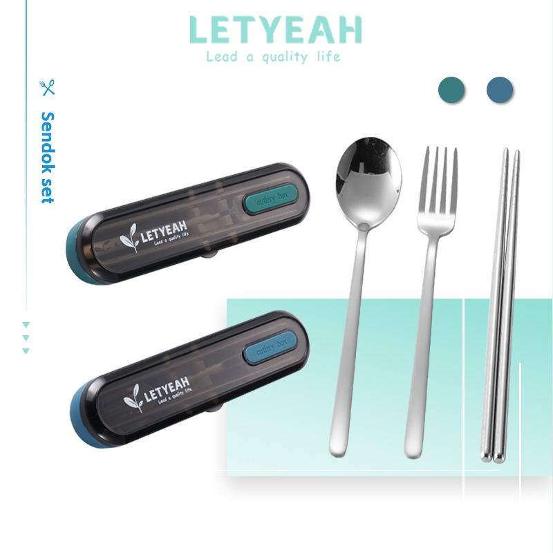 Jual Letyeah Cutlery Set Stainless Pcs Alat Makan Travel Set Shopee Indonesia