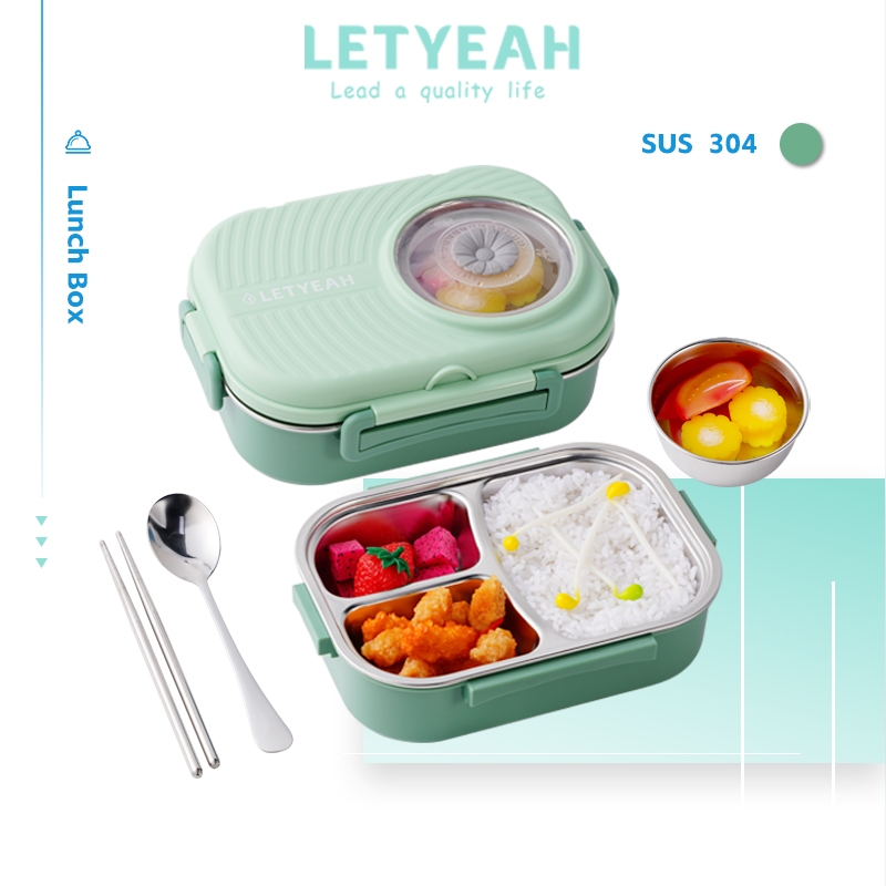 Jual Letyeah Lunch Box Set Ml Kotak Bekal Makan Sekat Stainless Steel Free Mangkuk