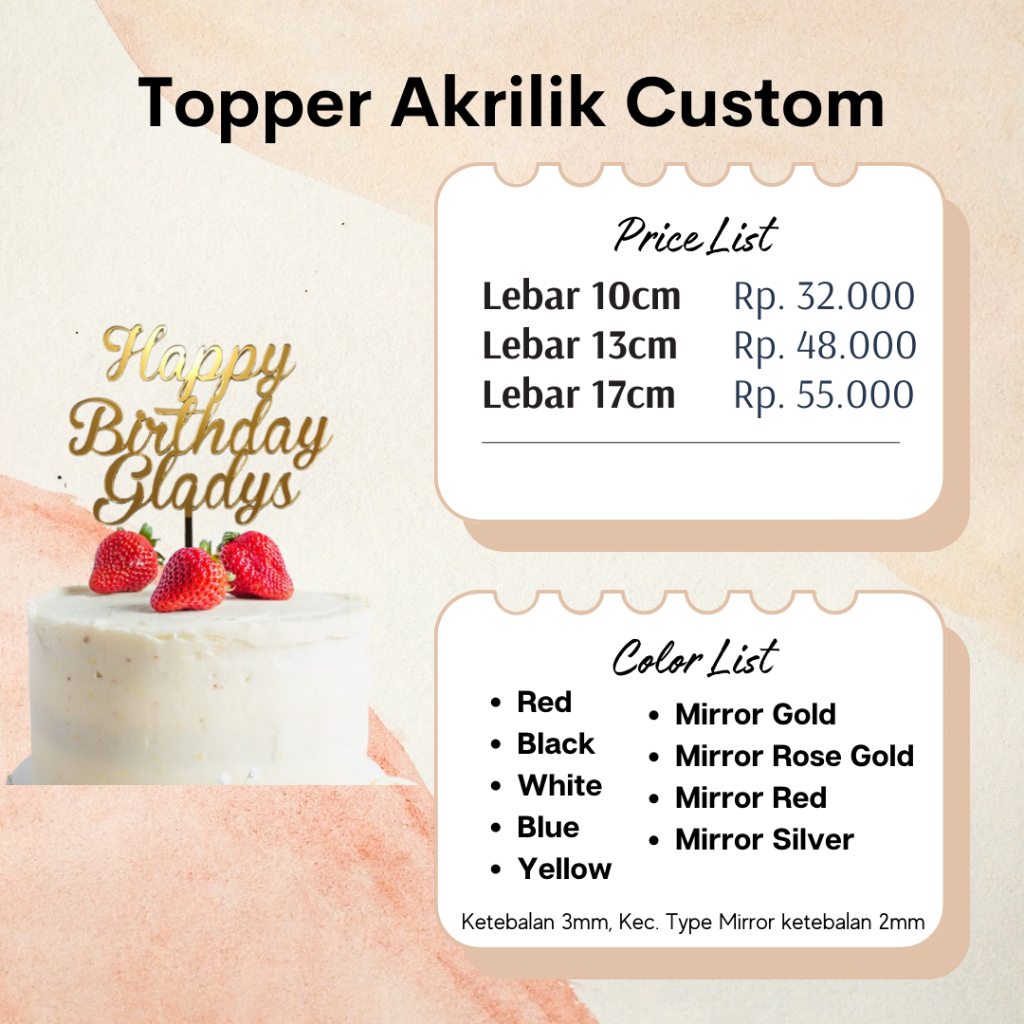 Jual Topper Akrilik Happy Birthday Sepeda bicycle Ulang Tahun Topper ...