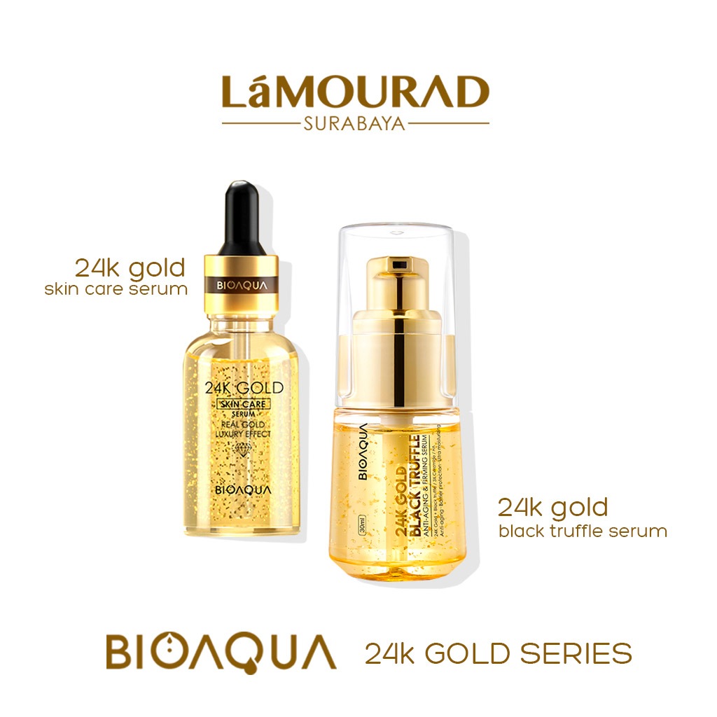 Jual BIOAQUA 24K Gold Brightening Serum Wajah | 24K Gold Black Truffle ...