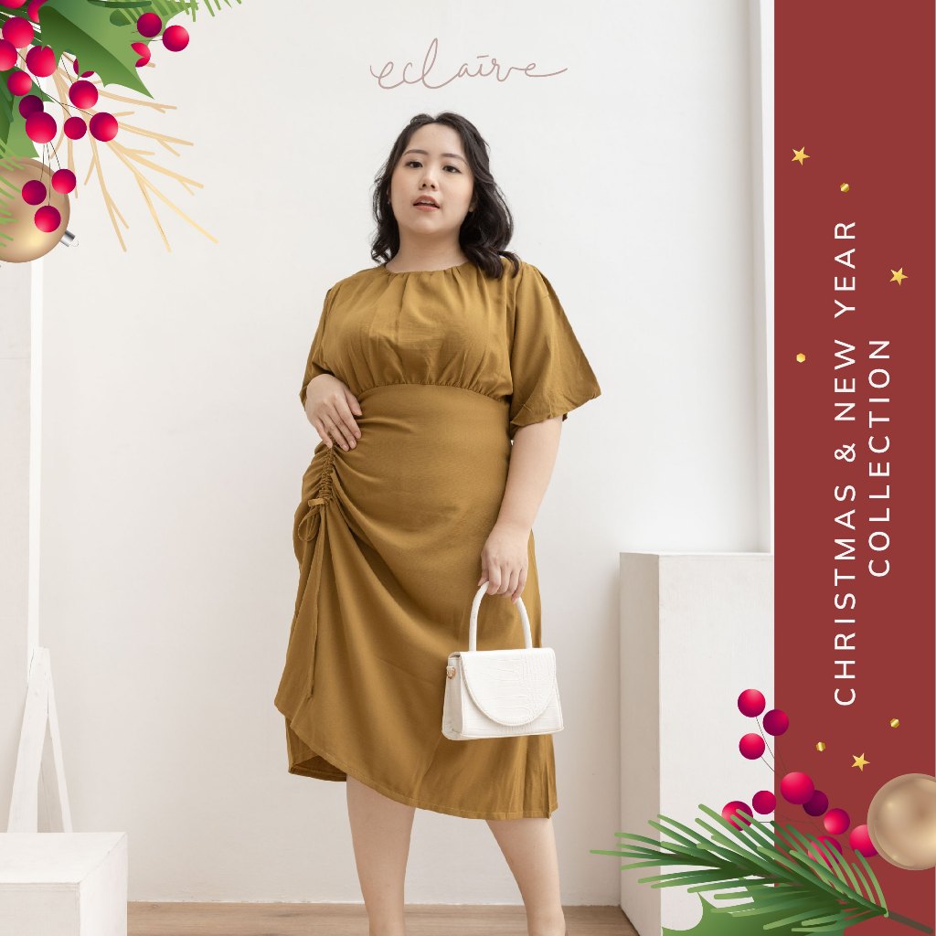 Jual Eclaire Aira Dress Normal Grande Bigsize Dress Wanita Korea Casual Jumbo Xxl Shopee