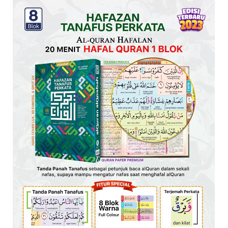 Jual Al Quran Hafalan A5 Terjemahan Perkata Hafazan 8 Blok Tajwid Warna ...