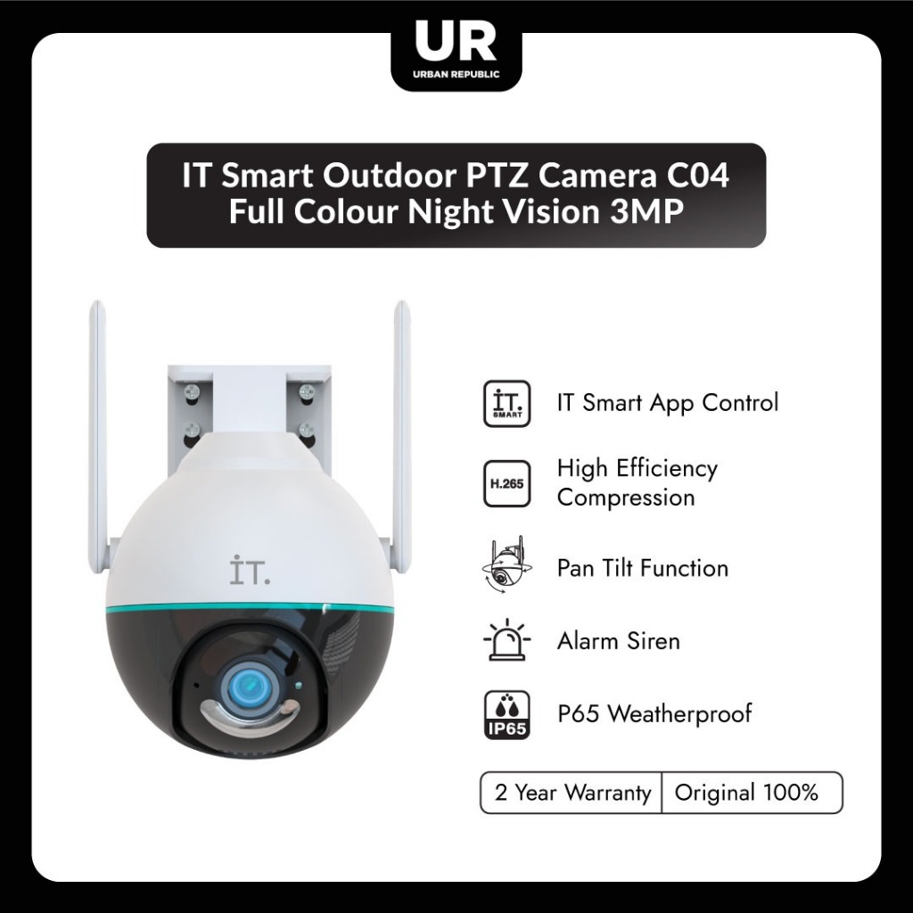 Jual IT Smart Outdoor PTZ Camera C04 Full Colour Night Vision 3MP