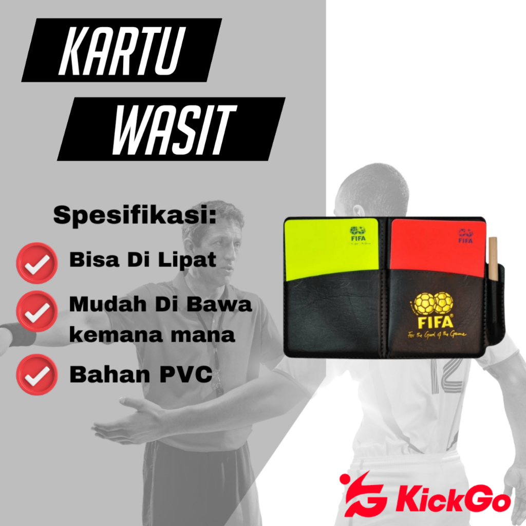 Jual Kickgo Kartu Wasit Merah Kuning Sepakbola Futsal Refree Red Yellow