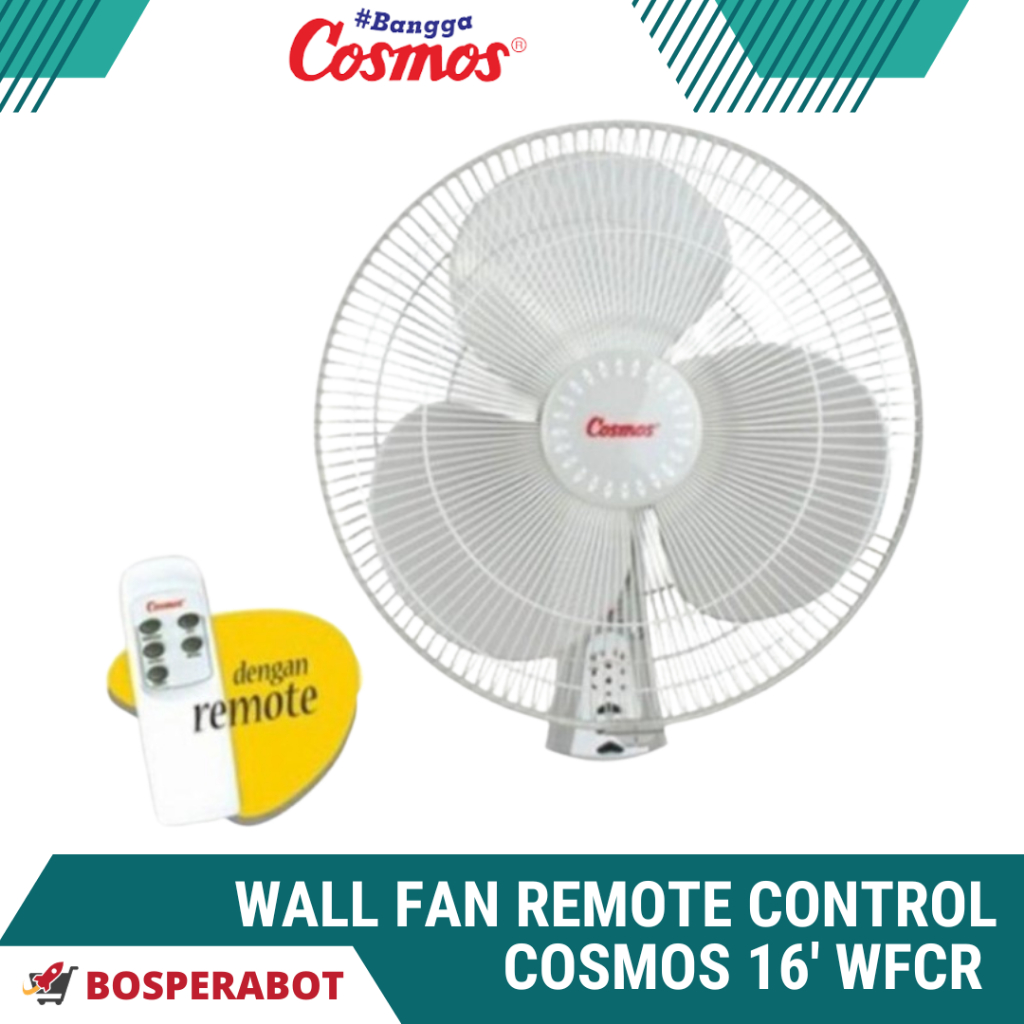 Jual Wall Fan Remote Control COSMOS 16 Inch 16 WFCR / WFGR (Kipas Angin