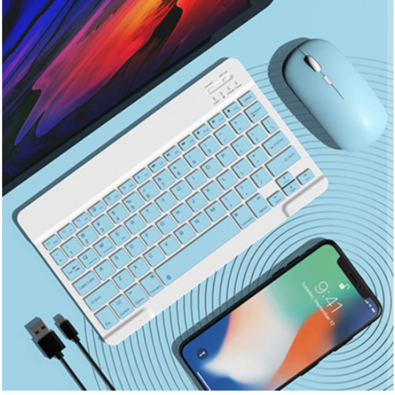 Jual 10 Inch 3 in 1 Wireless Bluetooth Keyboard Mouse Set Lightweight ...