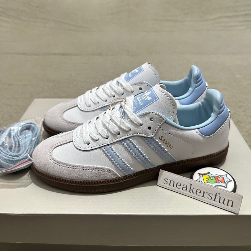 Jual ADIDAS SAMBA OG WHITE BABY BLUE PREMIUM ORIGINAL | Shopee Indonesia