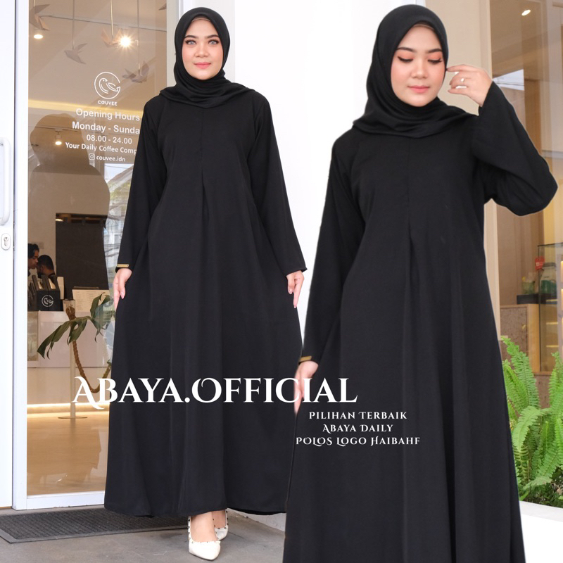 Jual Abaya Basic Hitam Polos Ada Saku Bahan Jetblack Hitam Pekat Tidak Melar Shopee Indonesia