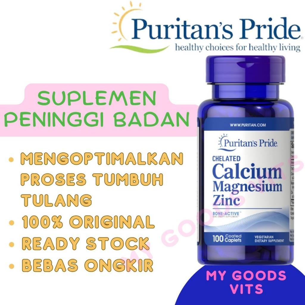 Jual Puritan Pride Chelated Calcium Magnesium Zinc Untuk Tulang Dan Gigi Isi 100 And 250 Tablet 4589