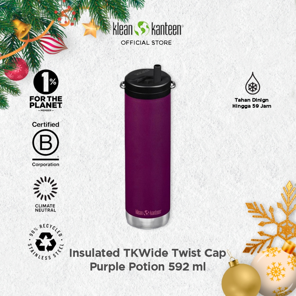 Jual Klean Kanteen TK Wide W/ Twist Cap Purple Potion 592 Ml, Tumbler ...