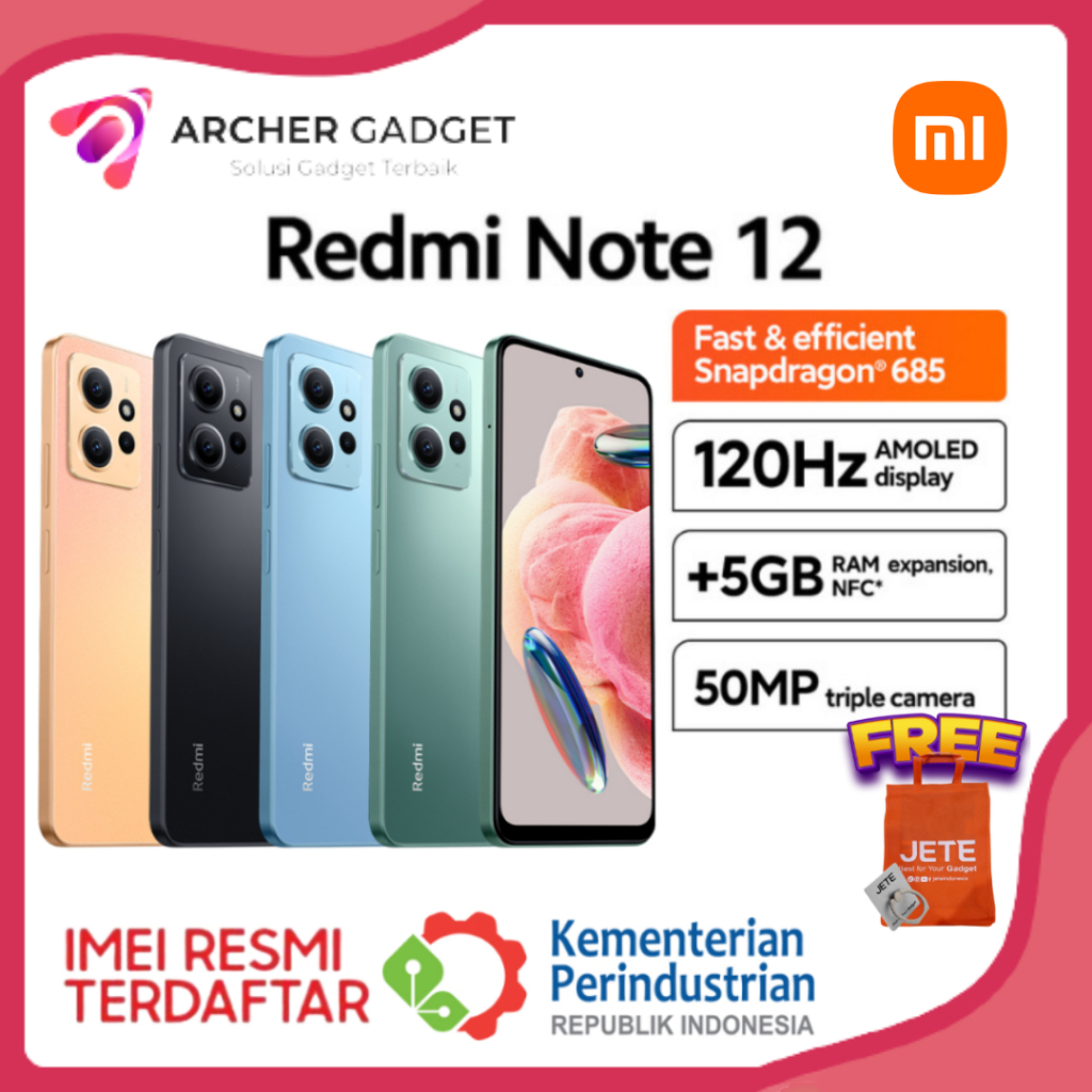 Jual Xiaomi Redmi Note 12 4GB/128GB | 6GB/128GB | 8GB/128GB 50MP Triple ...