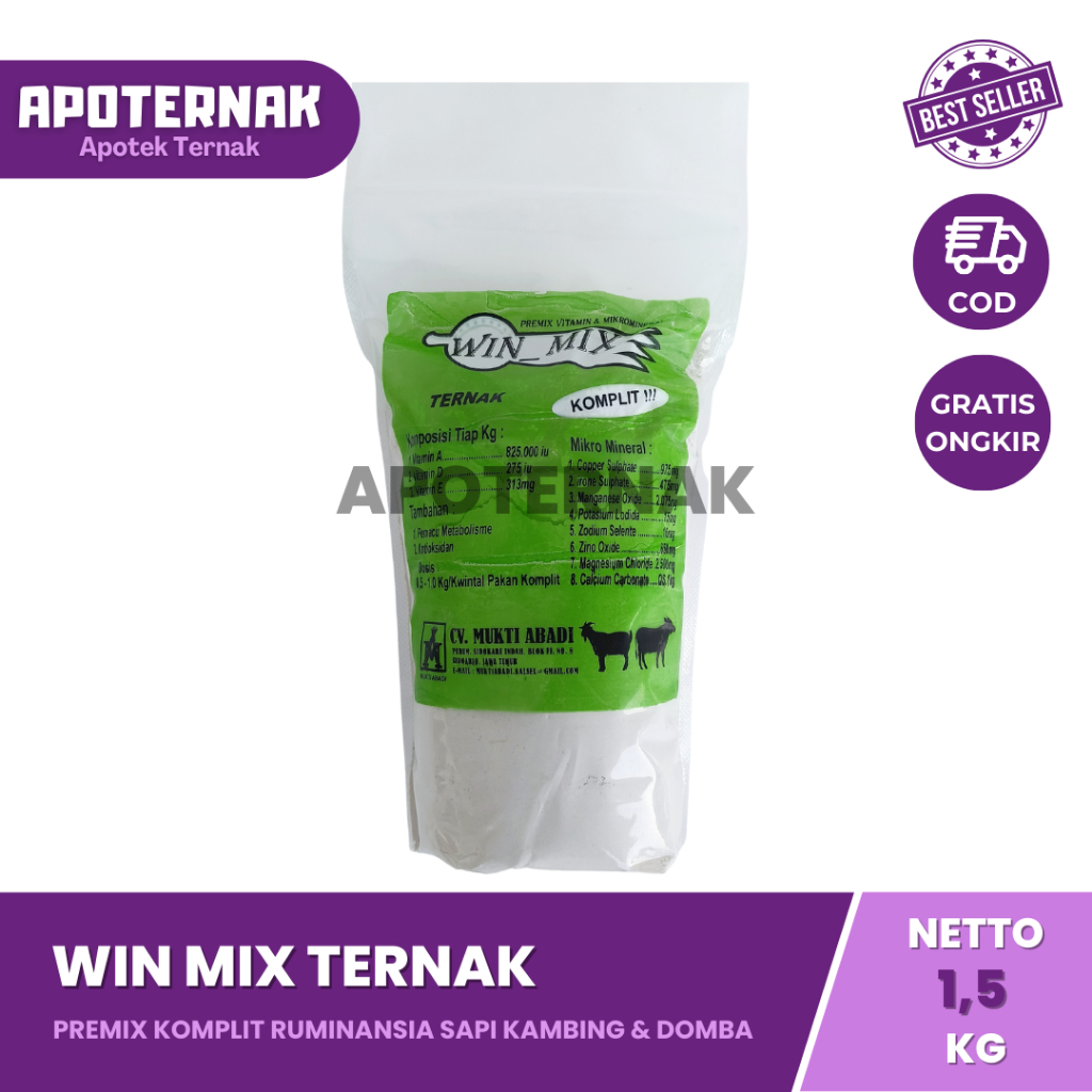 Jual WIN MIX TERNAK 1,5 Kg | Premix Komplit Untuk Ternak Ruminansia ...
