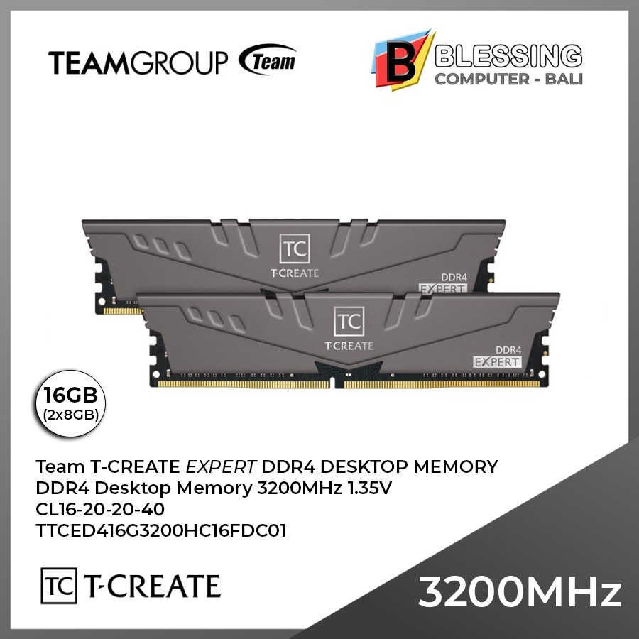 Jual Ram TEAM T-CREATE EXPERT 16GB 2x8GB DDR4 3200MHz 1.35V CL16 Grey ...