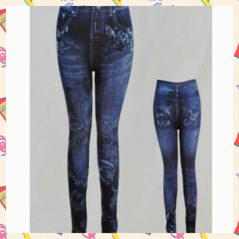 Celana Legging Wanita Panjang Bahan Bagus Legging Jeans Wanita Premium  Impor (LJ-18)