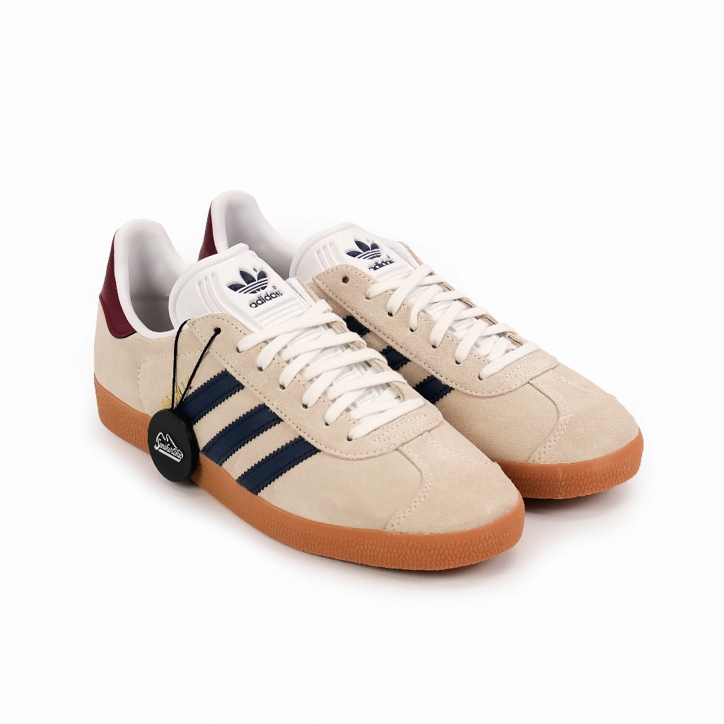 adidas gazelle silver green womens Adidas Men's Gazelle Off White / Dark Blue / Collegiate Burgundy Low Top  Sneakers main image 0