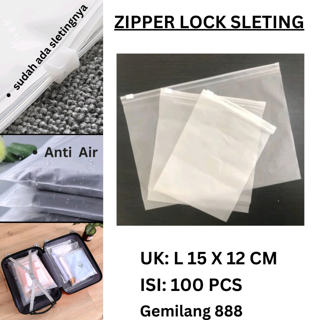 Jual Plastik Ziplock Baju Uk 15x12cm ( isi 100 Pcs), Travel Bag Pouch ...