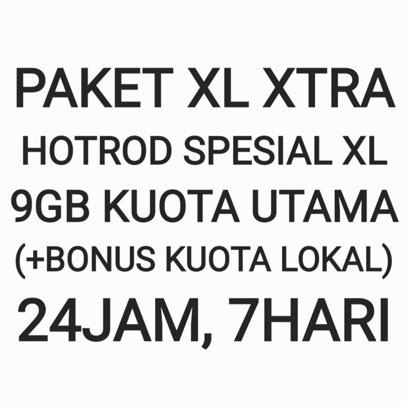 Jual Paket XL Xtra Hotrod Spesial Special XL Internet Data Kuota Bonus ...