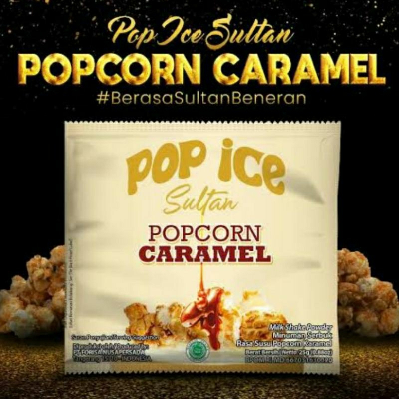 Jual Pop Ice Sultan Popcorn Caramel Renceng Isi 10 Sachet Shopee