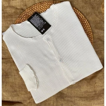 Cardigan Crop Rajut Waffle UNQL Cardigan Crop Wanita