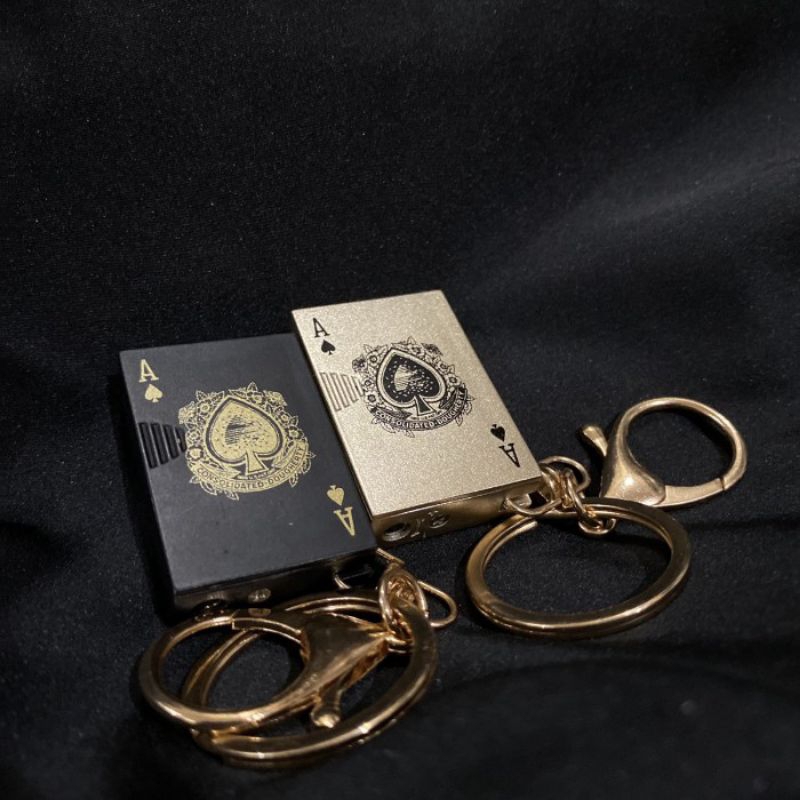 Jual korek api gantungan kunci slide logo kartu remi key chain lighter ...