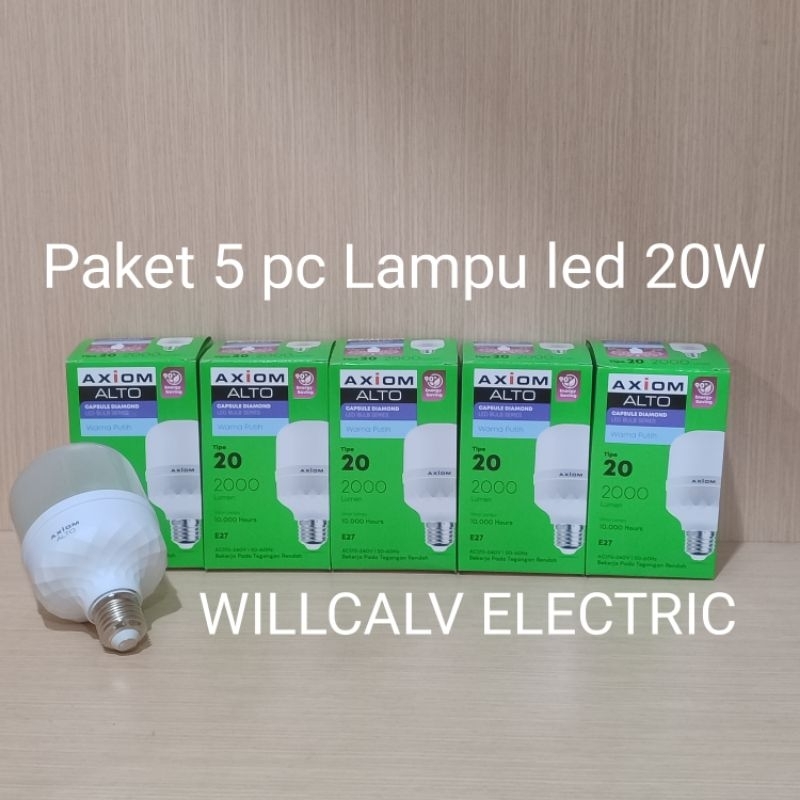 Jual Paket 5 pc Lampu led AXIOM ALTO 20W T bulb Kapsul E27 6500K putih ...