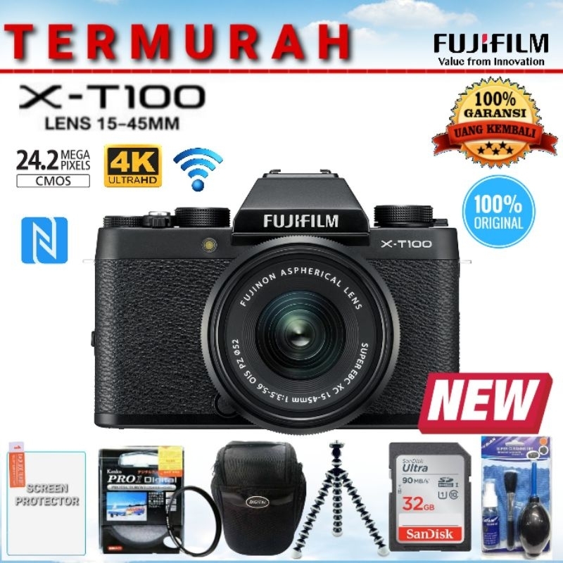 Jual KAMERA FUJIFILM XT100 + LENSA KIT 1545MM BERGARANSI DAN ORIGINAL ( FUJI XT100 MIRORLESS